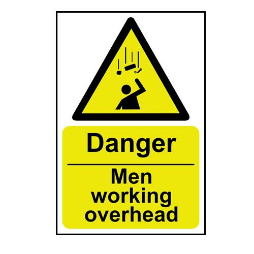 Danger Men Working Overhead Sign RPVC 200x300mm